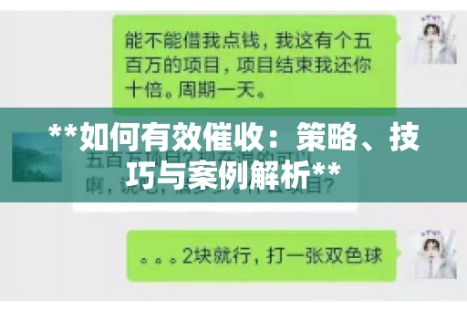**如何有效催收：策略、技巧与案例解析**