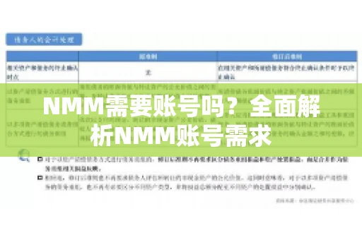 NMM需要账号吗？全面解析NMM账号需求